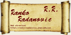 Ranko Radanović vizit kartica
